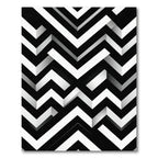 Monochrome Geometric Chevron Stripe Abstract Rug