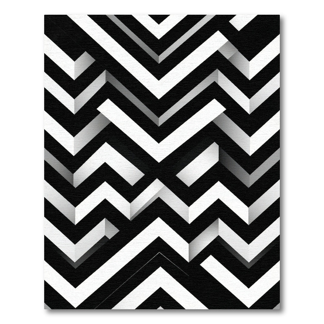 Monochrome Geometric Chevron Stripe Abstract Rug