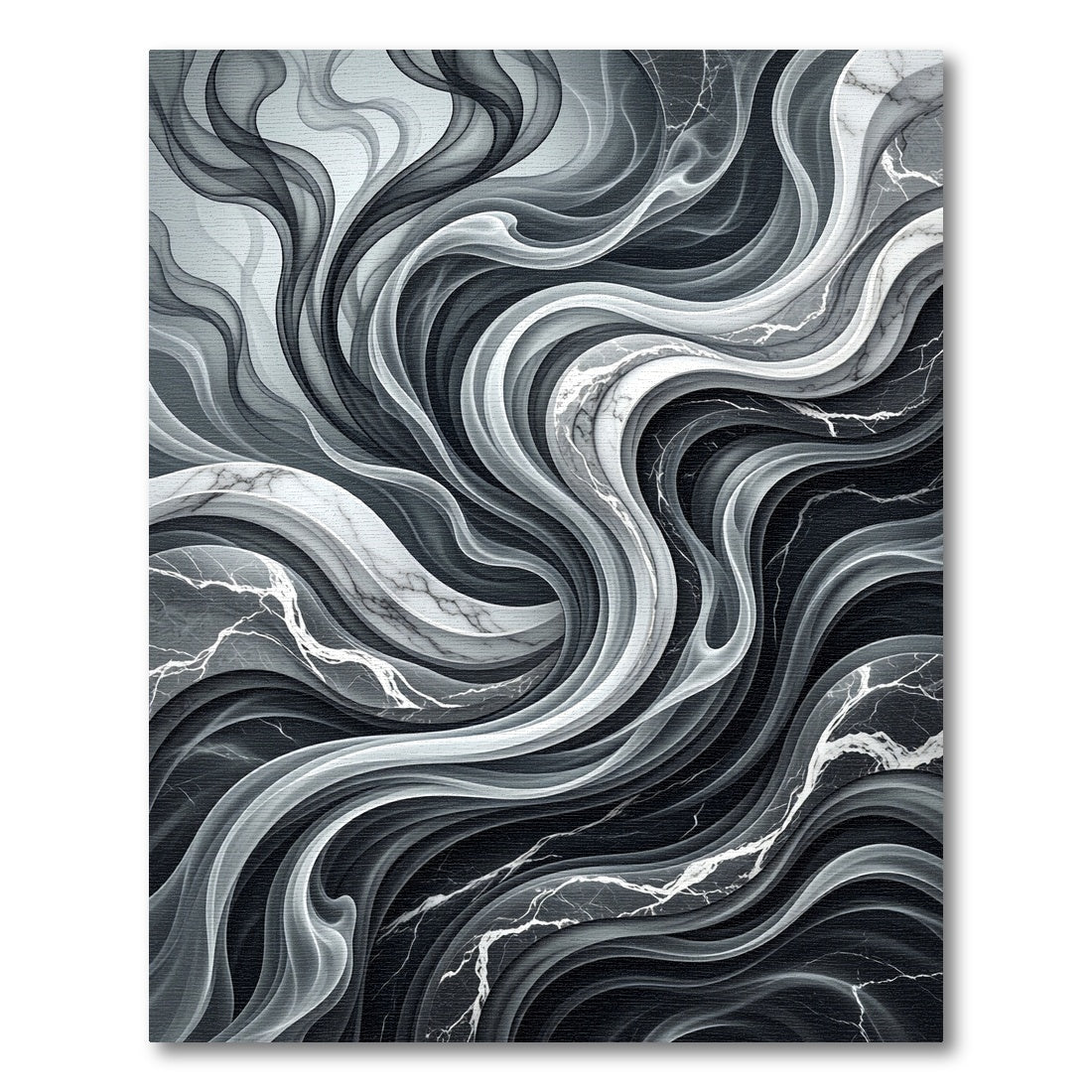 Monochromatic Swirl Marble Waves Rug