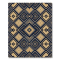 Golden Navy Medallion Diamond Composition Rug