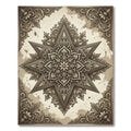 Ornate Golden Star Mandala Rug