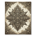 Ornate Golden Star Mandala Rug