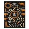 Rustic Western Anvil Lasso Bull Rug