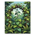 Lush Green Botanical Morning Glory Garden Rug