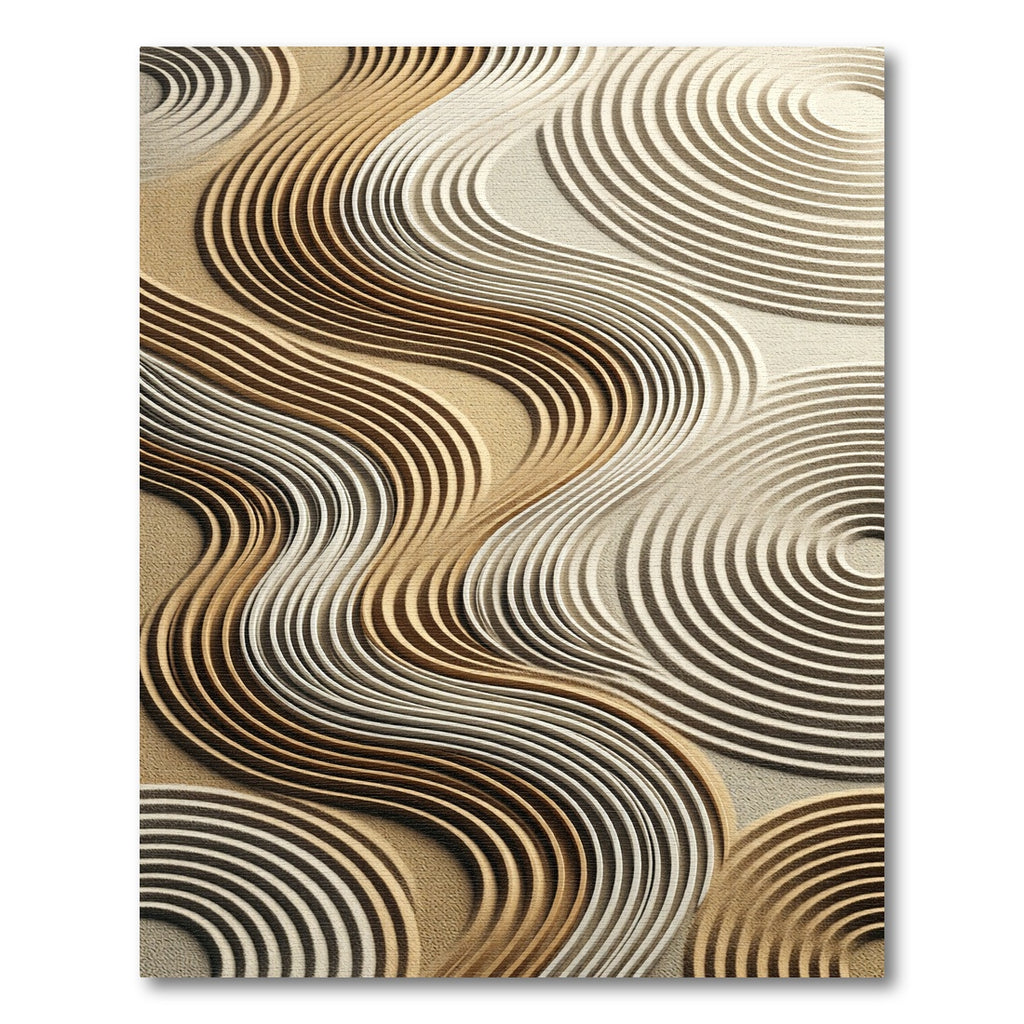 Earthy Toned Rippling Wave Rug