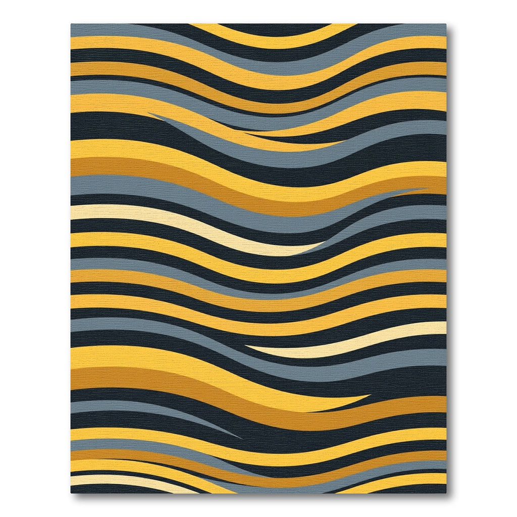 Gold Mustard Slate Wave Surface Rug