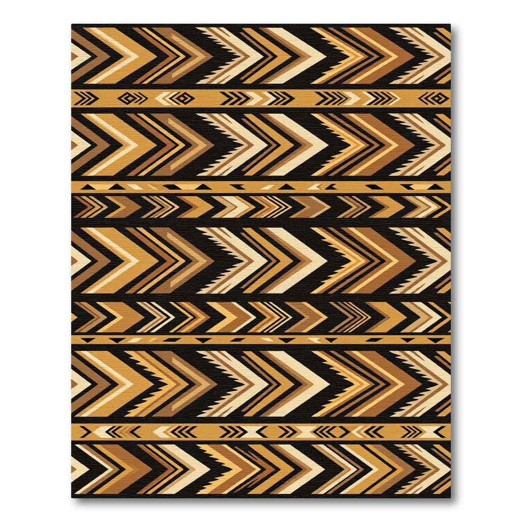 Geometric Ochre Chevron Tribal Earthy Rug