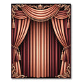 Grand Burgundy Cream Pleated Drapery Rug
