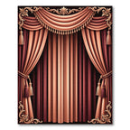 Grand Burgundy Cream Pleated Drapery Rug