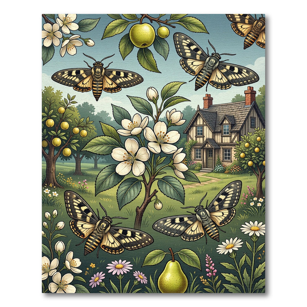 Whimsical Golden Butterfly Orchard Garden Rug