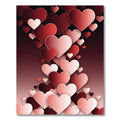 Crimson Pink Hearts Cascade Rug