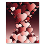 Crimson Pink Hearts Cascade Rug