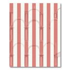 Coral Archway Stripe Architectural Design Rug