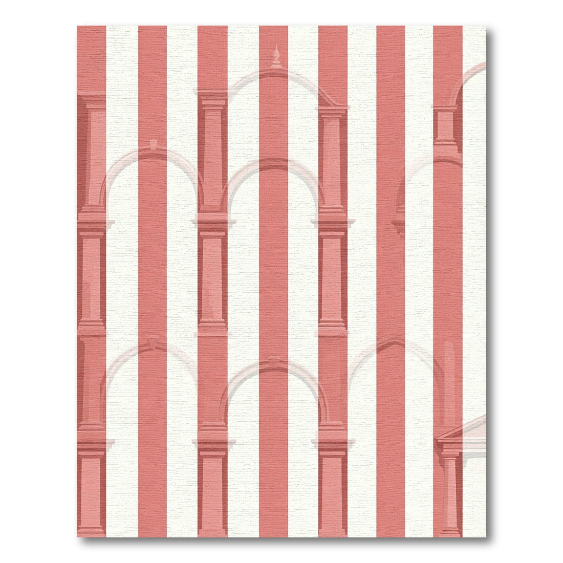 Coral Archway Stripe Architectural Design Rug