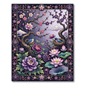 Chinoiserie Plum Blossom Peony Lotus Bird Rug