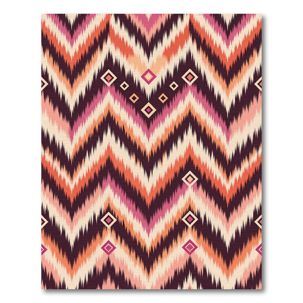 Aubergine Pink Orange Chevron Diamond Pattern Rug