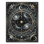 Celestial Gold Moon Astral Galaxy Rug