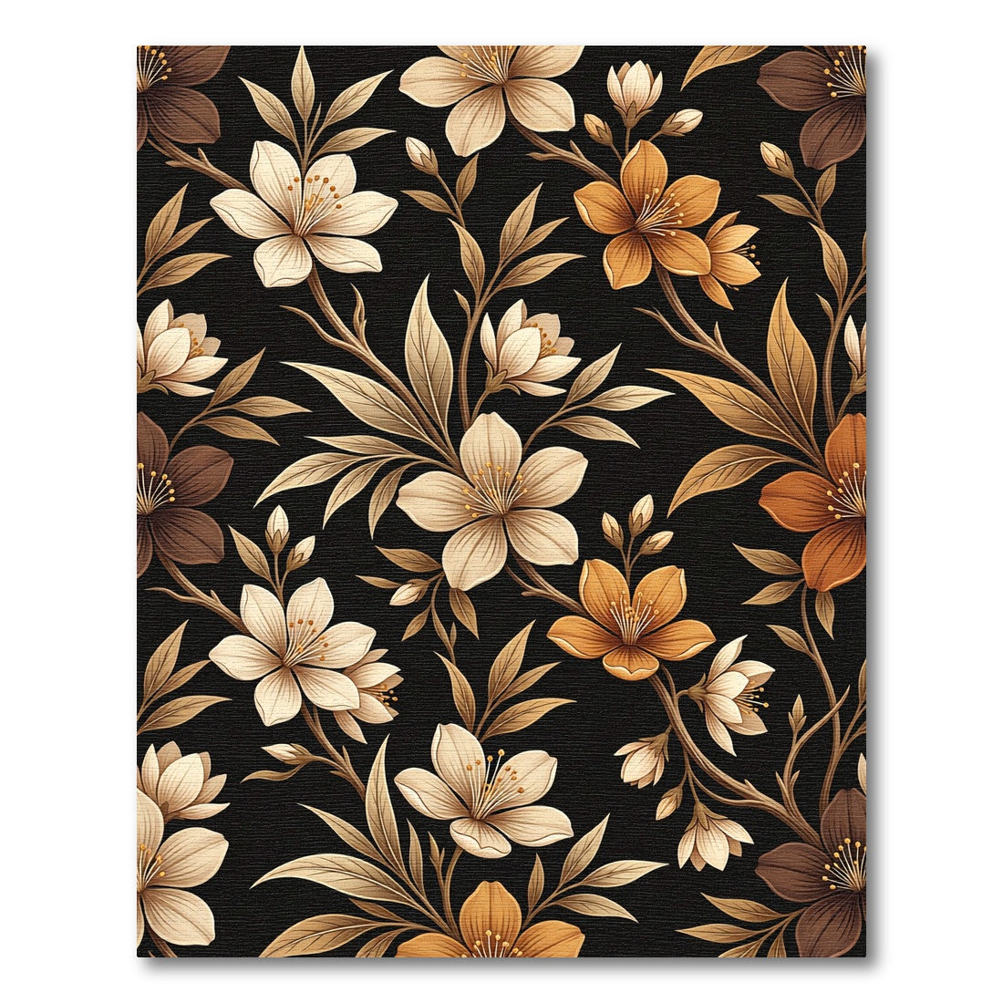 Earthy Floral Branch Arrangement Rug