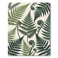 Lush Green Botanical Fern Leaf Layering Rug