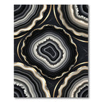 Black White Gold Agate Slices Rug