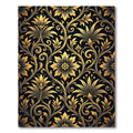 Vintage Golden Floral Scrollwork Rug