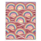 Pastel Rainbow Arch Waves Rug