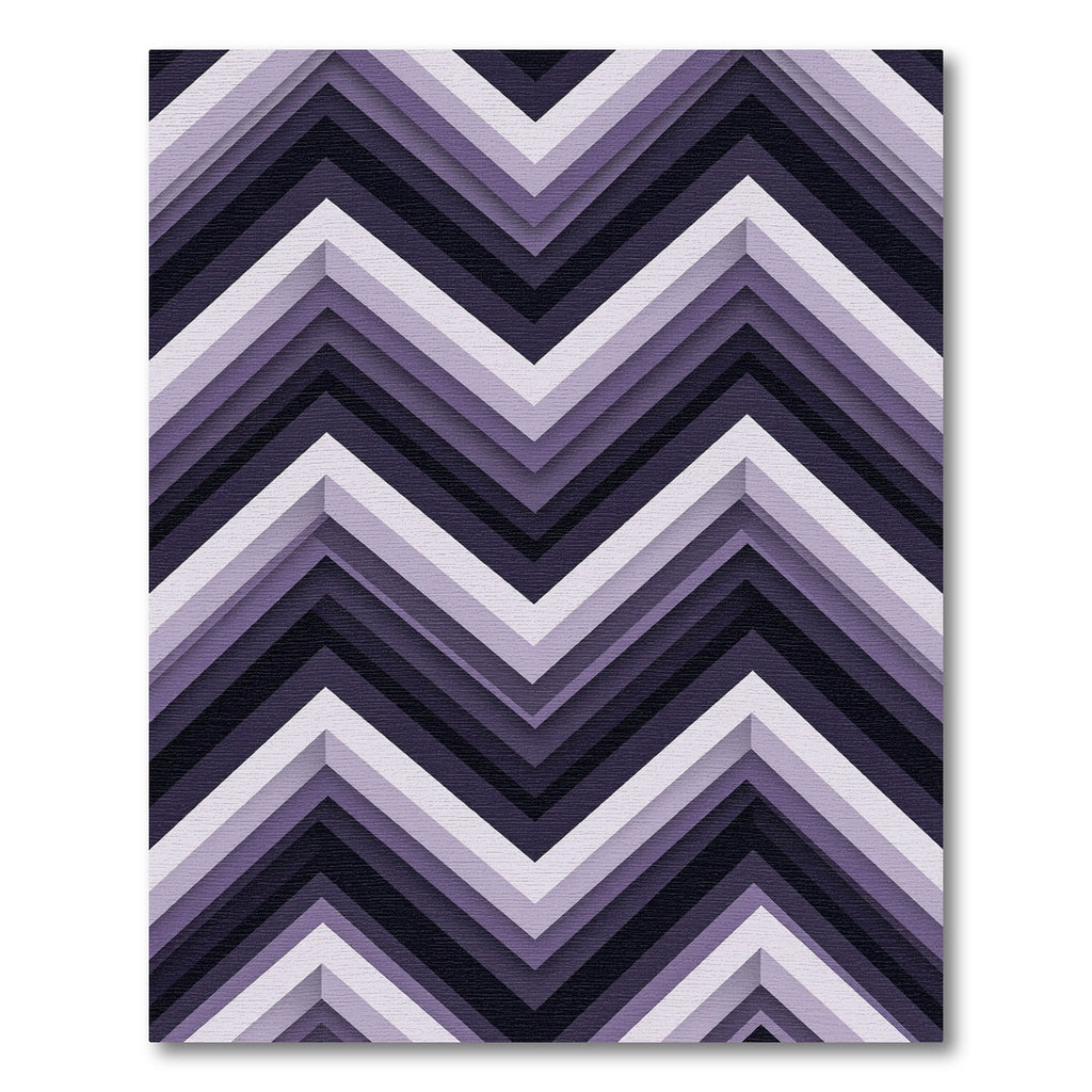 Modern Purple Geometric Zigzag Chevron Rug