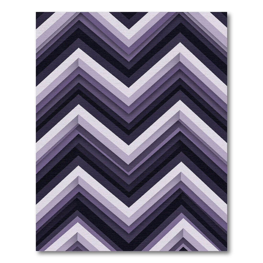 Modern Purple Geometric Zigzag Chevron Rug