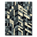 Geometric Cityscape in Gray Cream Rug