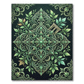 Elegant Emerald Leafy Foliage Medallion Rug