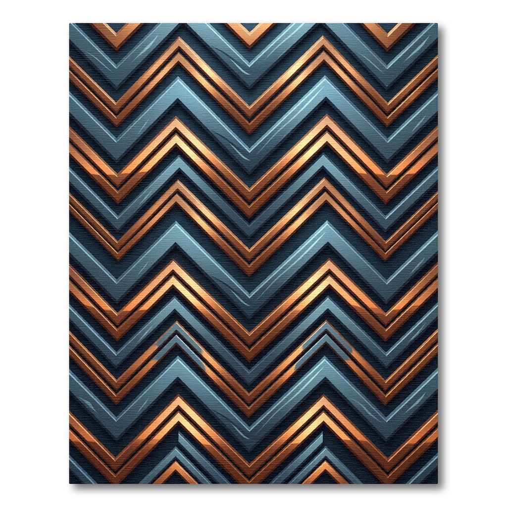 Metallic Gold and Slate Chevron Layering Rug