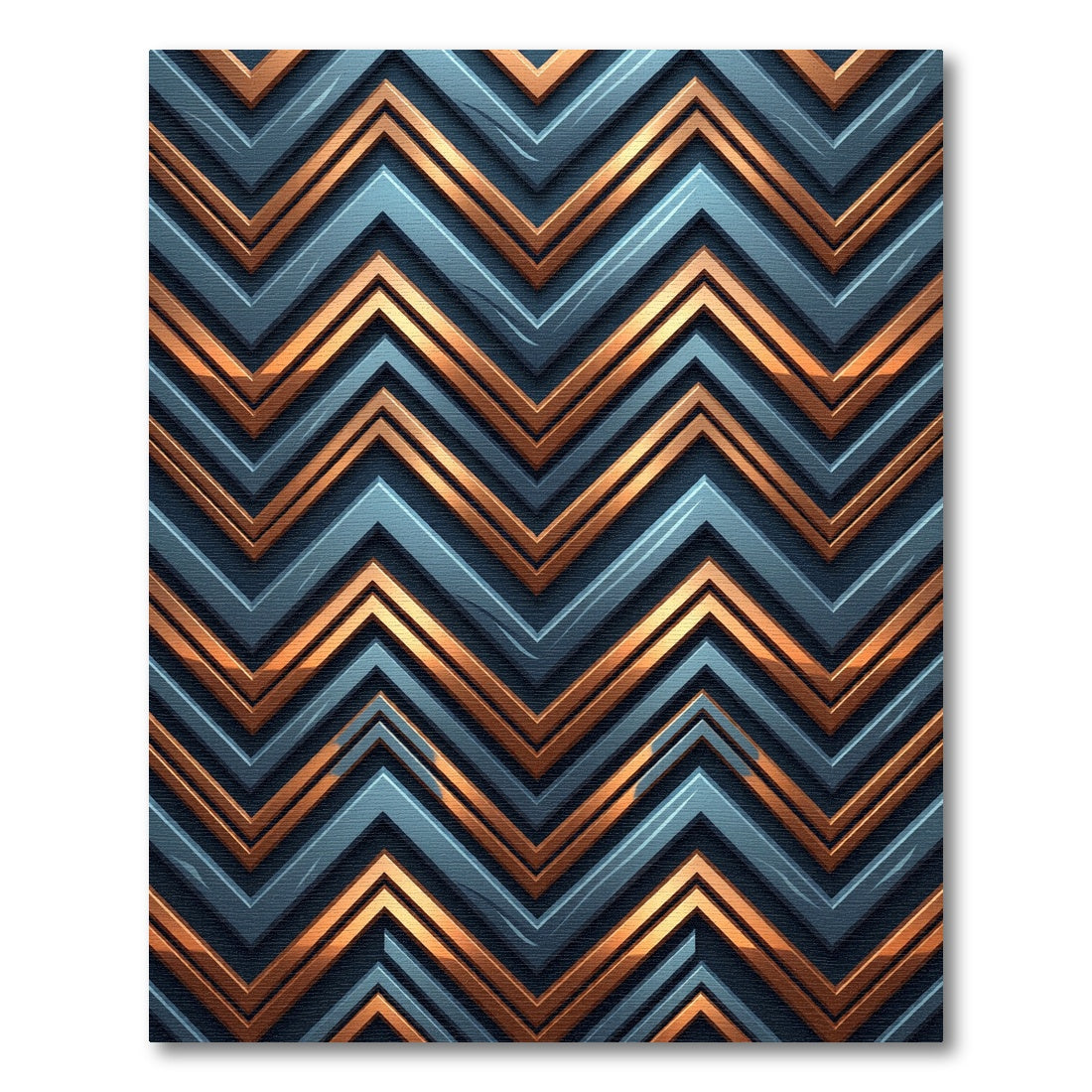 Metallic Gold and Slate Chevron Layering Rug