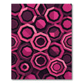 Vibrant Magenta Geometric Hexagon Layered Art Rug
