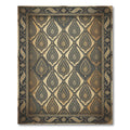 Vintage Blue Gray Paisley Drop Ornament Rug