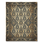 Vintage Blue Gray Paisley Drop Ornament Rug