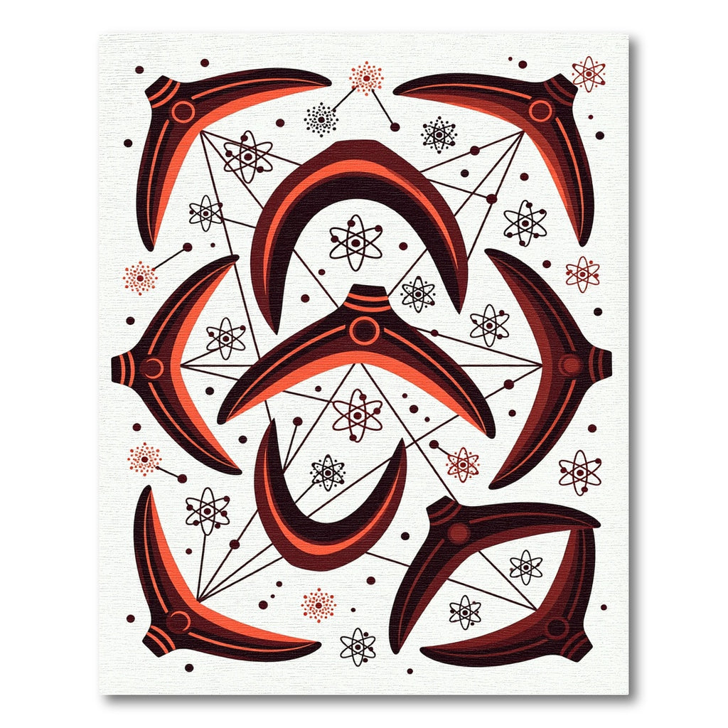 Retro Atomic Boomerang Orbit Rug
