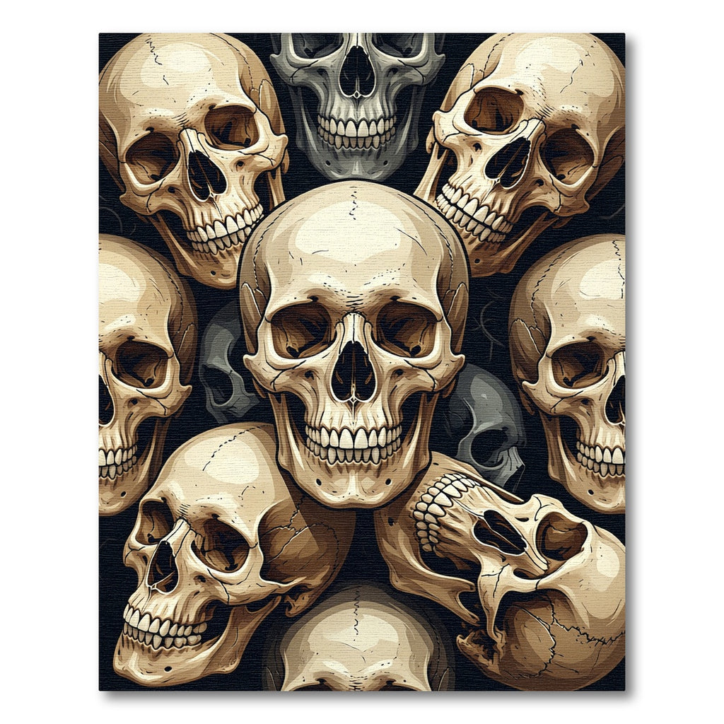 Gothic Cream Skull Collage Rug