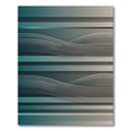 Modern Teal Wave Horizontal Stripe Rug
