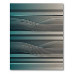 Modern Teal Wave Horizontal Stripe Rug