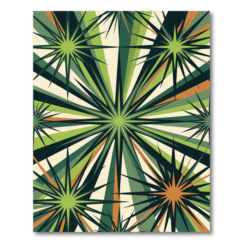 Green Sunburst Starburst Rays Rug