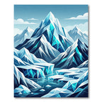 Ice Crystal Mountain Peak Landscape Rug