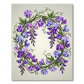 Elegant Purple Sweet Pea Floral Wreath Rug