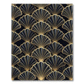 Elegant Gold and Black Art Deco Fan Rug