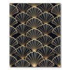 Elegant Gold and Black Art Deco Fan Rug