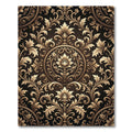 Ornate Golden Filigree Damask Scroll Rug