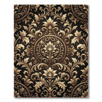 Ornate Golden Filigree Damask Scroll Rug