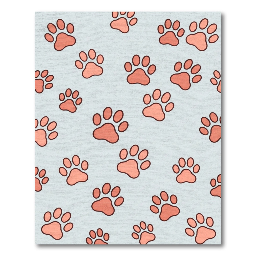Peach Paw Print Soft Pastel Backdrop Rug
