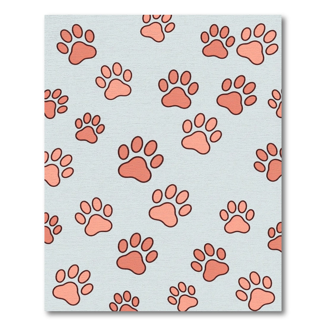 Peach Paw Print Soft Pastel Backdrop Rug