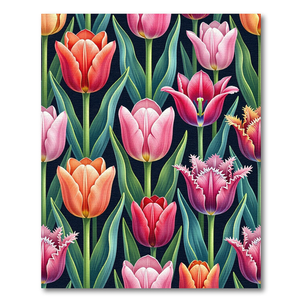 Vibrant Spring Tulip Botanical Garden Rug