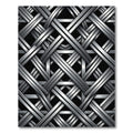 Metallic Silver Interlocking Geometric Weave Rug